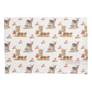 Lovely Forest Animals Autumn Art Pattern Pillowcase