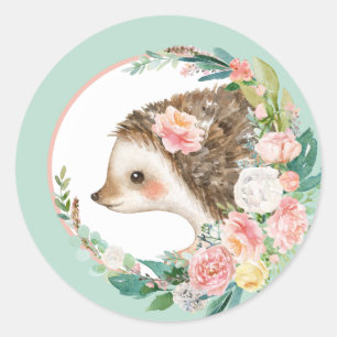 Lovely Forest Woodland Animals - Little Hedgehog Classic Round Sticker