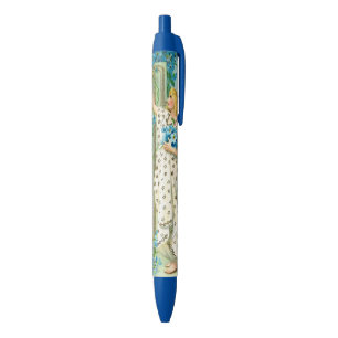 Lovely Forget Me Not Angel  Black Ink Pen