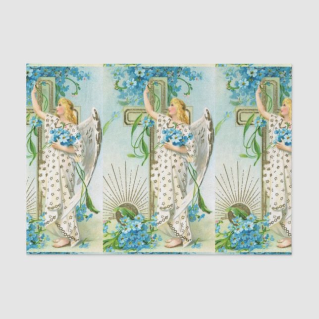 Lovely Forget Me Not Angel Tissue Paper (Front)