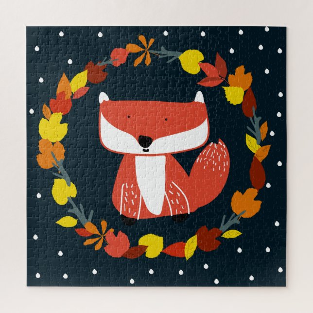 Lovely fox on a colourful background jigsaw puzzle (Vertical)