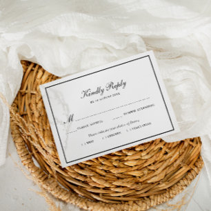 lovely frame meal choice wedding RSVP card