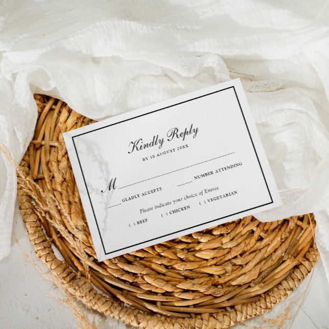 lovely frame meal choice wedding RSVP card (Creator Uploaded)