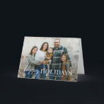 Lovely Frost Happy Holidays Folded Photo Card<br><div class="desc">Celebrate the season with this modern and stylish design from Berry Berry Sweet. Visit our website at www.berryberrysweet.com  |  Matching items and more design options are available. Design colours can be customised. Click "Customise Further" to change the design colours.</div>