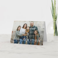 Lovely Frost Happy Holidays Folded Photo Card