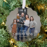 Lovely Frost Photo Ornament Christmas Card<br><div class="desc">A holiday card that can be hung on the tree or attached to gifts. Visit berryberrysweet.com for stylish stationery and personalised gifts.</div>