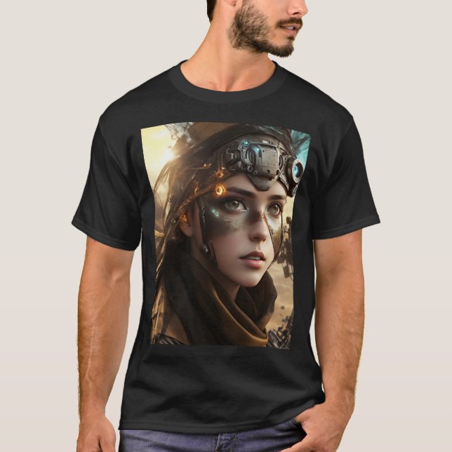 Lovely Futuristic Cyborg  T-Shirt (Front)
