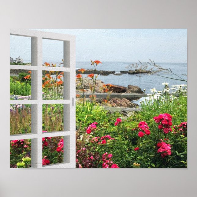 LOVELY GARDEN VIEW OF OCEAN COVE POSTER (Front)