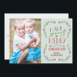 Lovely Garlands Christmas Photo Card - Light Blue<br><div class="desc">Celebrate the holiday season with this adorable holiday card by Berry Berry Sweet. Available in other colours.</div>