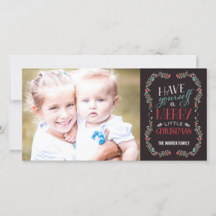 Lovely Garlands Holiday Photo Card - Brown