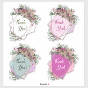 Lovely Geometric Floral Thank You Sheet