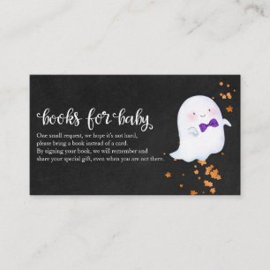Lovely Ghost Halloween Baby Shower Books For Baby  Enclosure Card