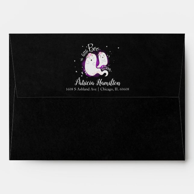 Lovely Ghost Halloween Baby Shower Envelope (Back (Top Flap))