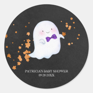Lovely Ghost Halloween Girl Baby Shower Classic Ro Classic Round Sticker