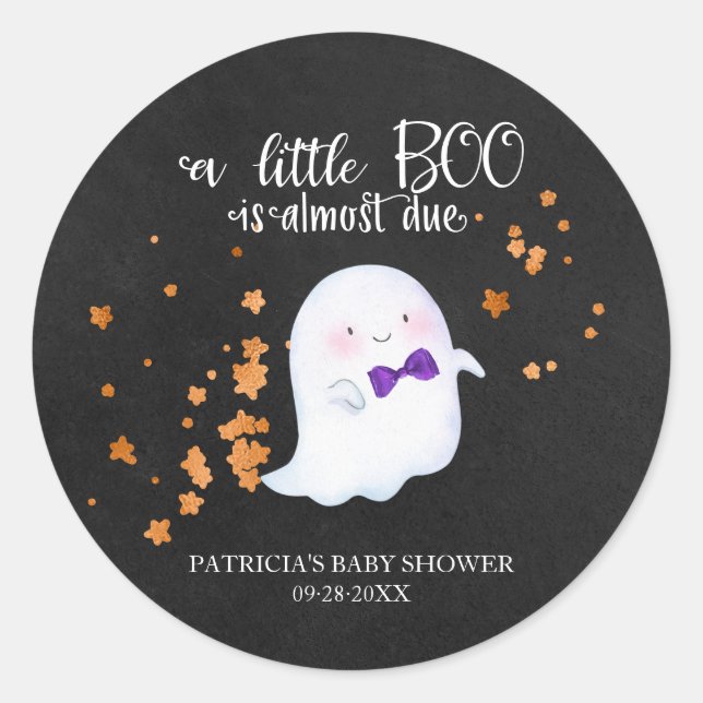 Lovely Ghost Halloween Girl Baby Shower Classic Round Sticker (Front)