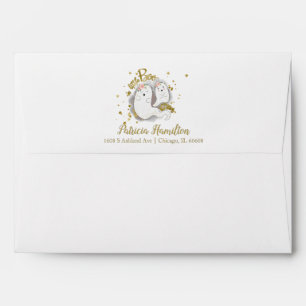 Lovely Ghost Halloween Girl Baby Shower Invitation Envelope