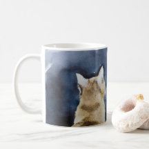 Lovely Ginger Cat & Full Moon Mug