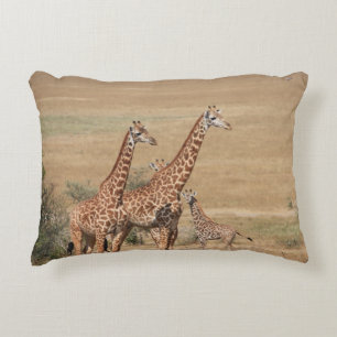 Lovely Giraffe Family Decorative Cushion