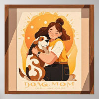 Lovely Girl and dog hug 