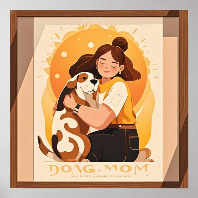 Lovely Girl and dog hug  Poster (Front)