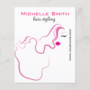 Lovely girl icon  pink hair Hairstyling branding Flyer