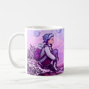 Lovely girl illustration coffee mug
