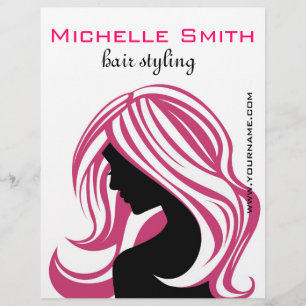 Lovely girl with pink hair Hairstyling branding Flyer