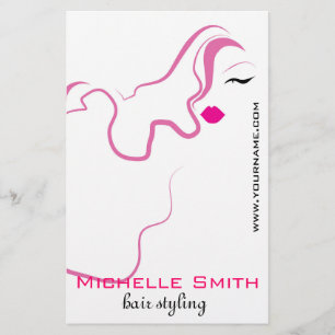Lovely girl with pink hair Hairstyling branding Flyer