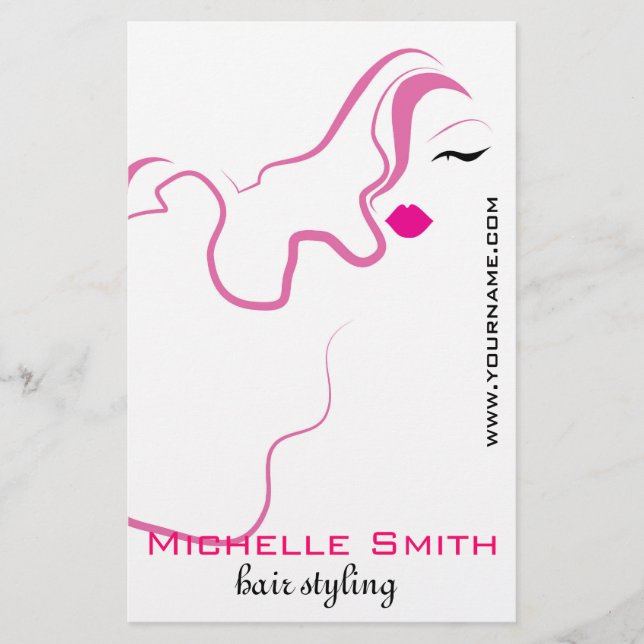 Lovely girl with pink hair Hairstyling branding Flyer (Front)