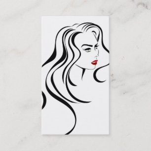 Lovely girl with wavy hair and Makeup Icon Business Card