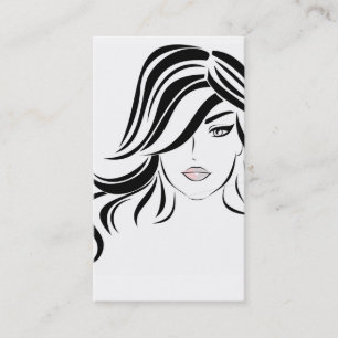 Lovely girl with wavy hair and Makeup Icon Business Card