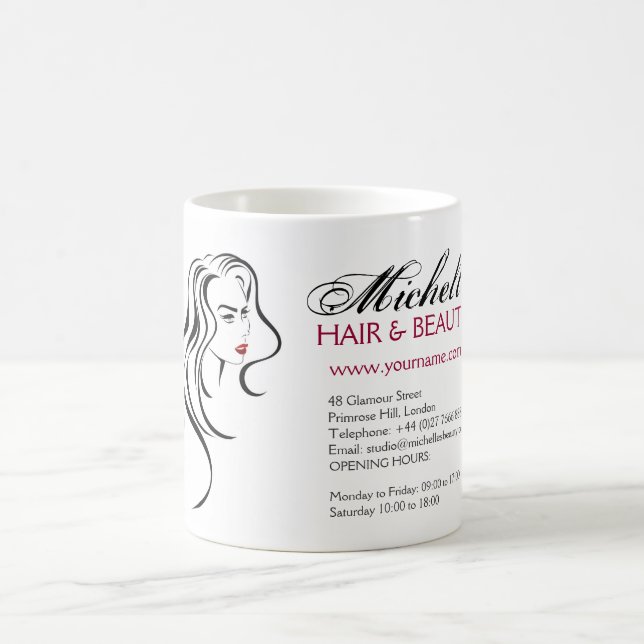 Lovely girl with wavy hair and Makeup Icon Coffee Mug (Center)