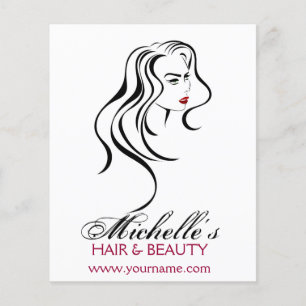Lovely girl with wavy hair and Makeup Icon Flyer