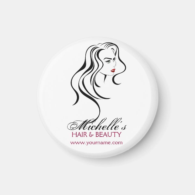 Lovely girl with wavy hair and Makeup Icon Magnet (Front)