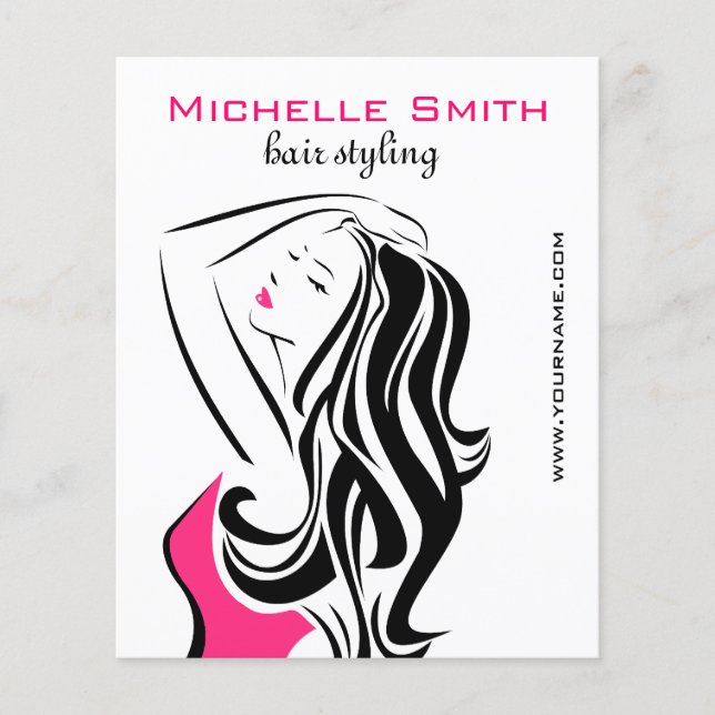 Lovely girl with wavy hair Hairstyling branding Flyer (Front)