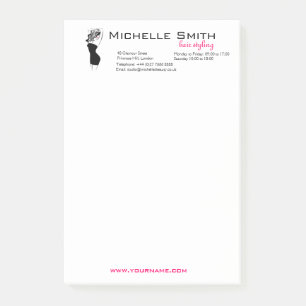 Lovely girl with wavy hair Hairstyling branding Post-it Notes