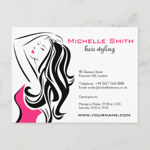 Lovely girl with wavy hair Hairstyling branding Postcard