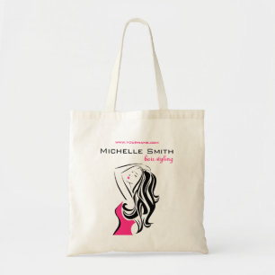 Lovely girl with wavy hair Hairstyling branding Tote Bag