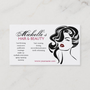 Lovely girl with wavy hair Makeup Icon Business Card