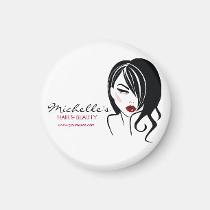 Lovely girl with wavy hair Makeup Icon Magnet