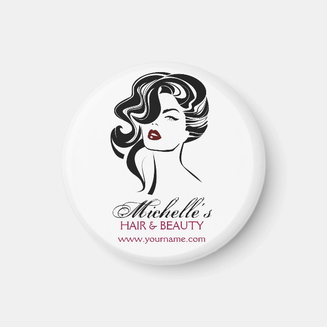 Lovely girl with wavy hair Makeup Icon Magnet (Front)