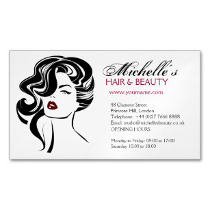 Lovely girl with wavy hair Makeup Icon Magnetic Business Card