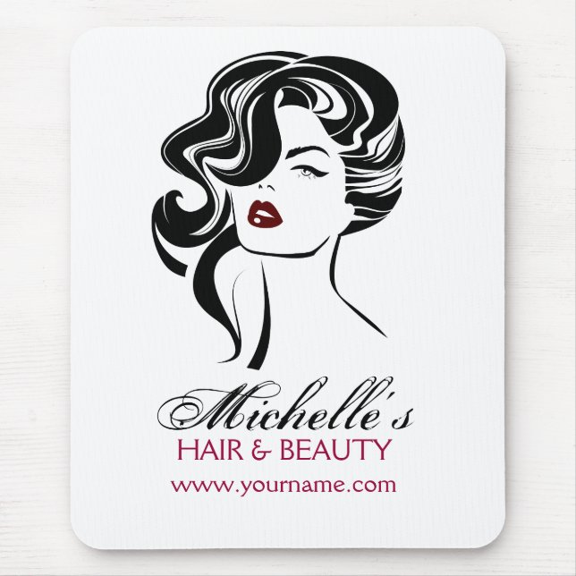 Lovely girl with wavy hair Makeup Icon Mouse Mat (Front)