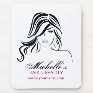 Lovely girl with wavy hair Makeup Icon Mouse Mat
