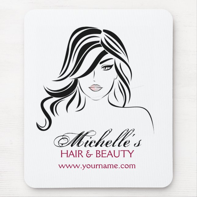 Lovely girl with wavy hair Makeup Icon Mouse Mat (Front)