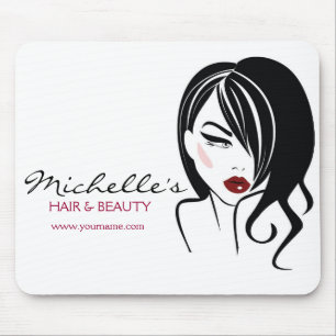 Lovely girl with wavy hair Makeup Icon Mouse Mat