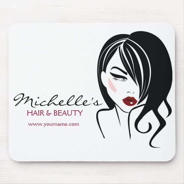 Lovely girl with wavy hair Makeup Icon Mouse Mat (Front)