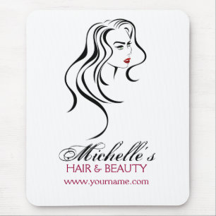 Lovely girl with wavy hair Makeup Icon Mouse Mat