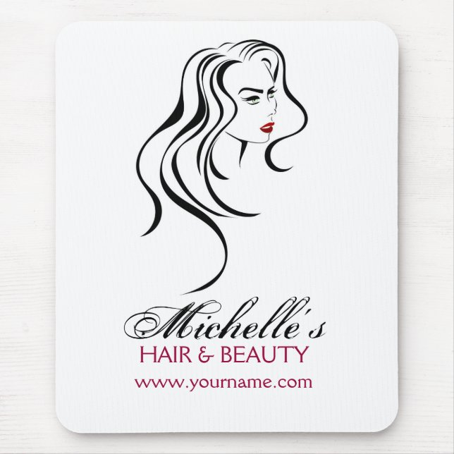 Lovely girl with wavy hair Makeup Icon Mouse Mat (Front)