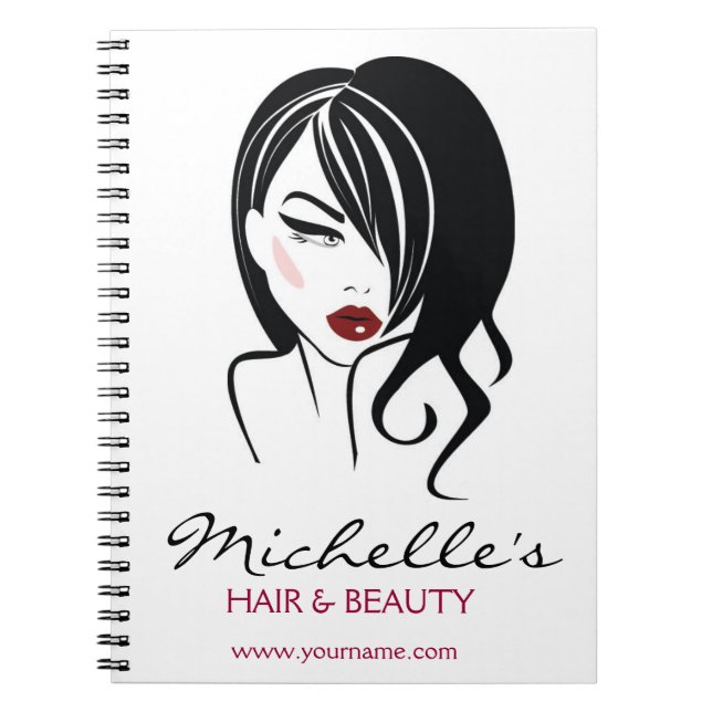 Lovely girl with wavy hair Makeup Icon Notebook (Front)
